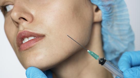 Woman getting safe Botox and Injectable Filler