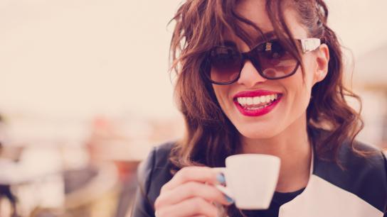 Beautiful woman with lip enhancements