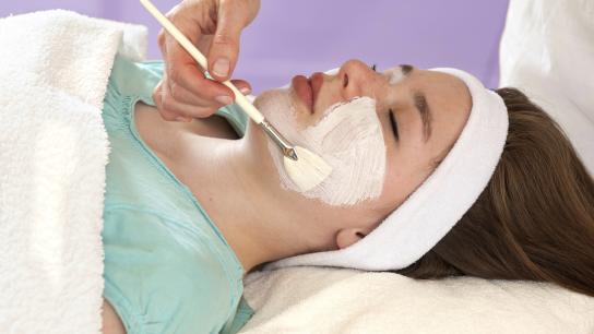 A woman having a chemical peel treatment