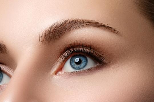 A woman's eye after blepharoplasty