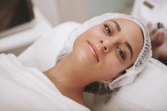 A woman about to have a deep chemical peel.