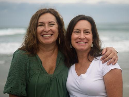 Joy and Erica at the beach